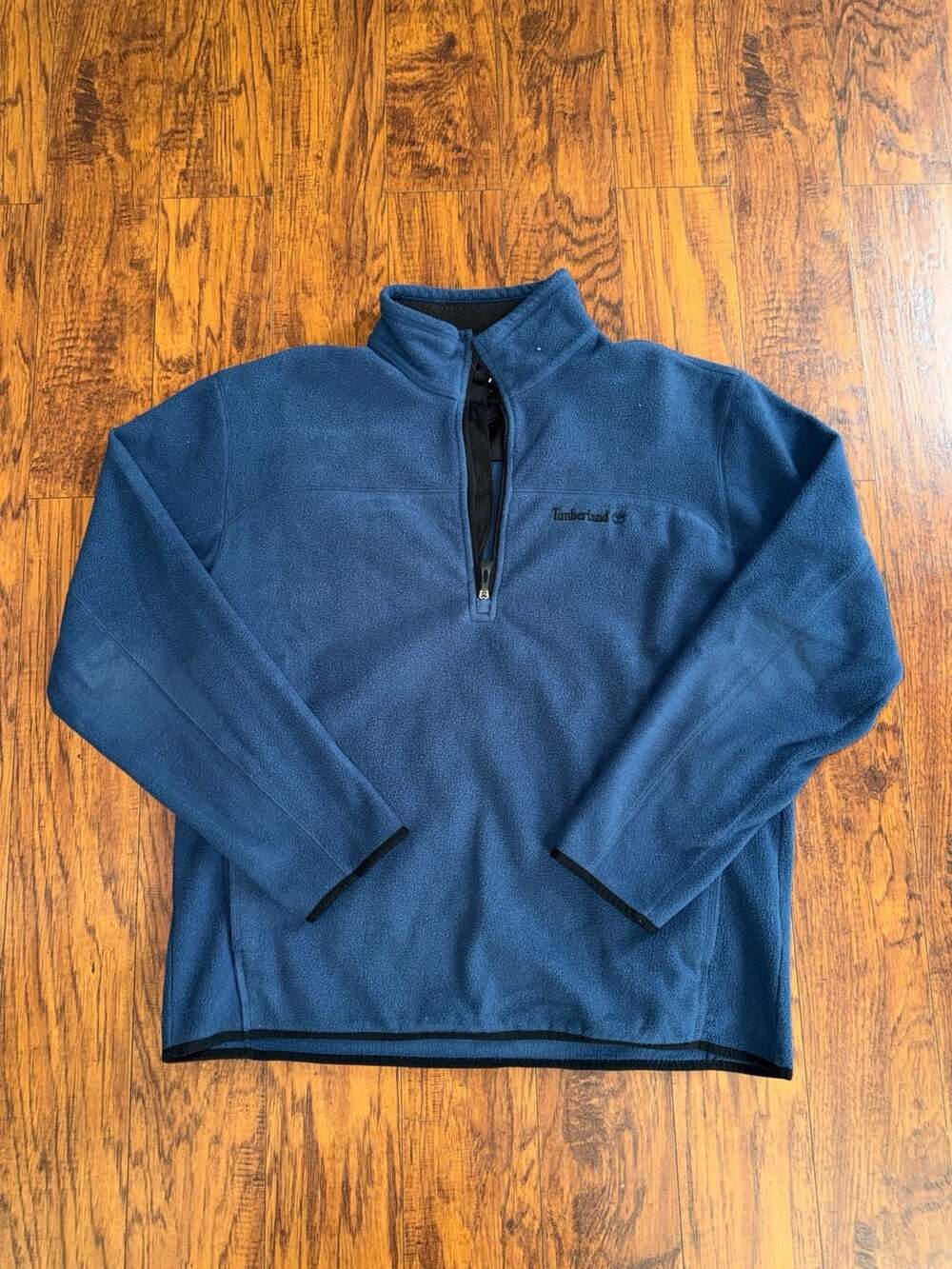 Timberland Quarter Zip Pullover Fleece Sweatshirt Blue